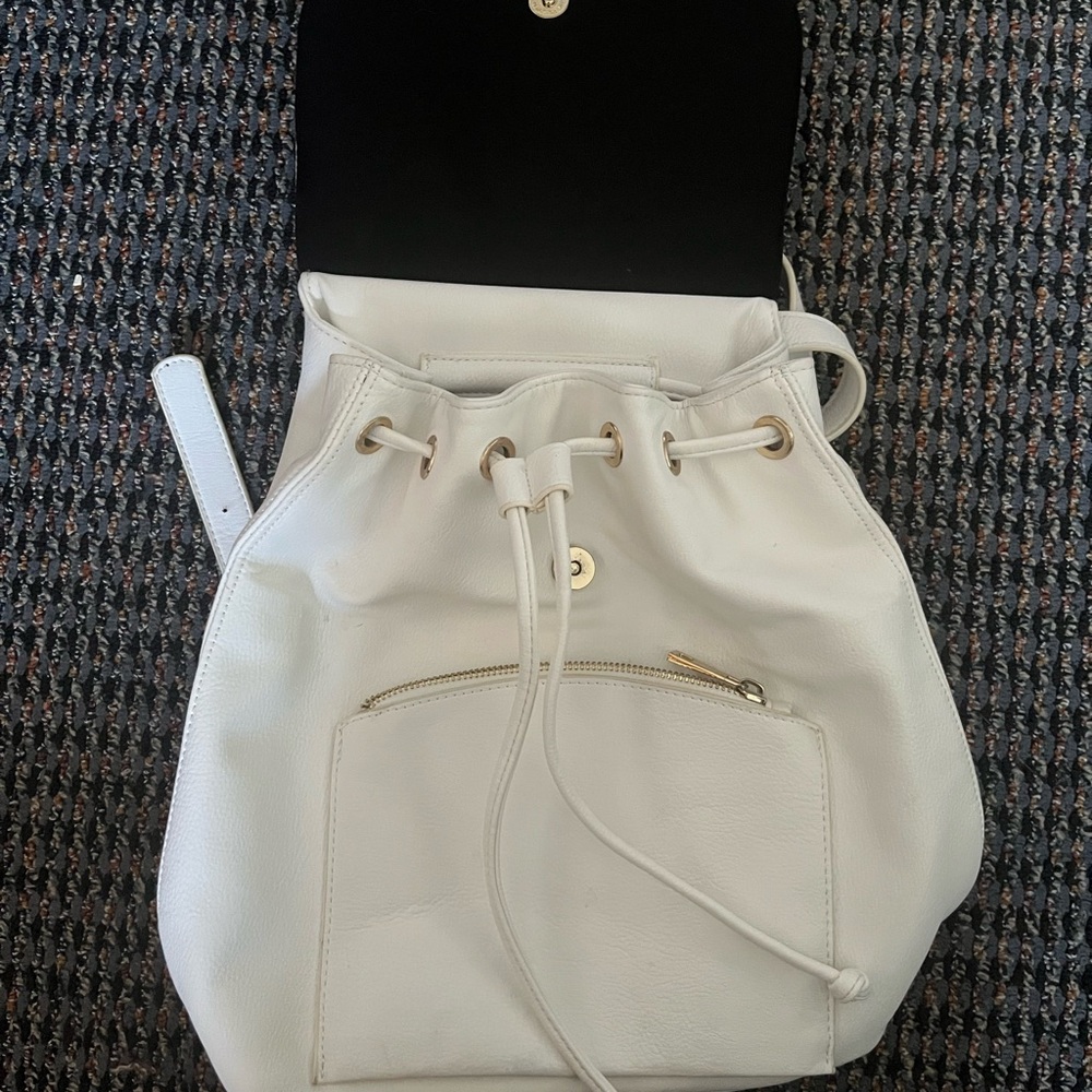 Forever21 White Drawstring Backpack - Picture 2 of 3
